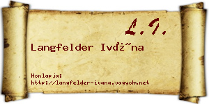 Langfelder Ivána névjegykártya